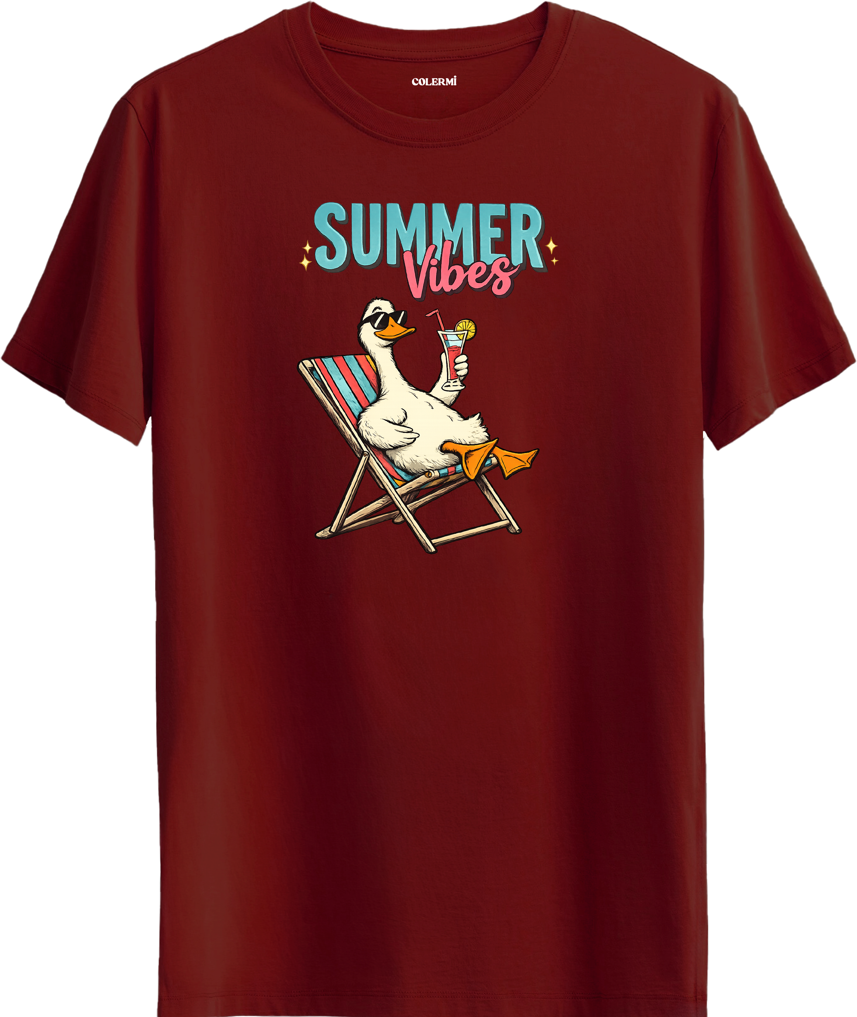 Summer Vibes Ördek Baskılı Regular Tişört