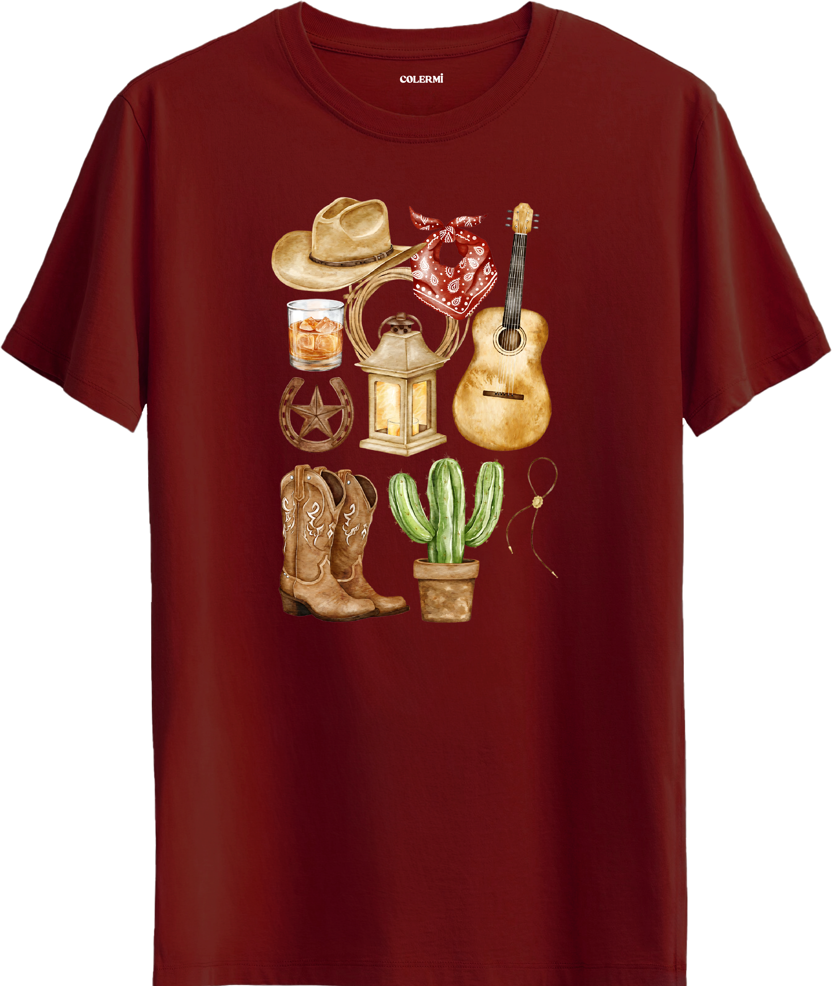 Wild West Baskılı Regular Tişört
