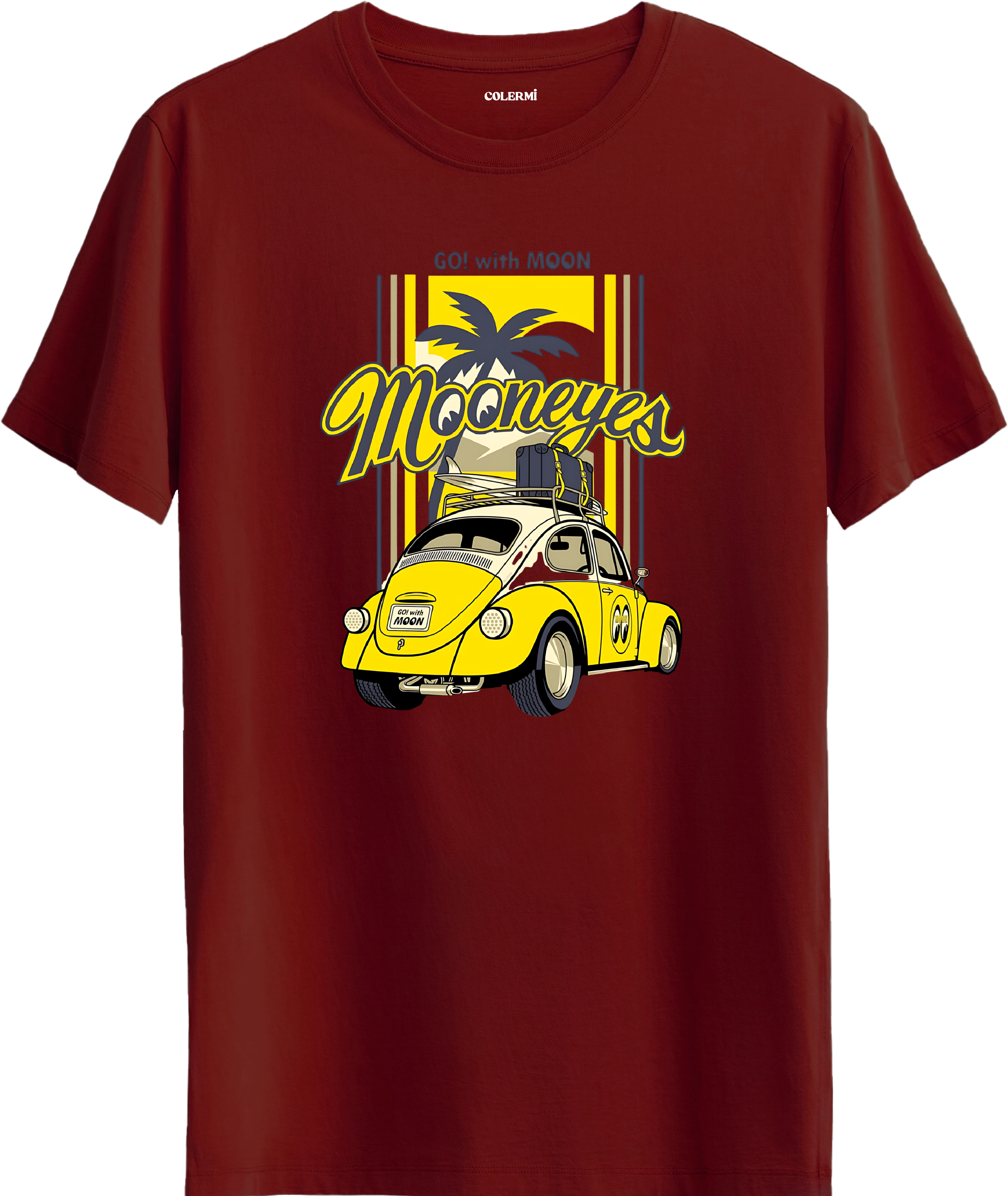 Retro Araba Surf Baskılı Regular Tişört