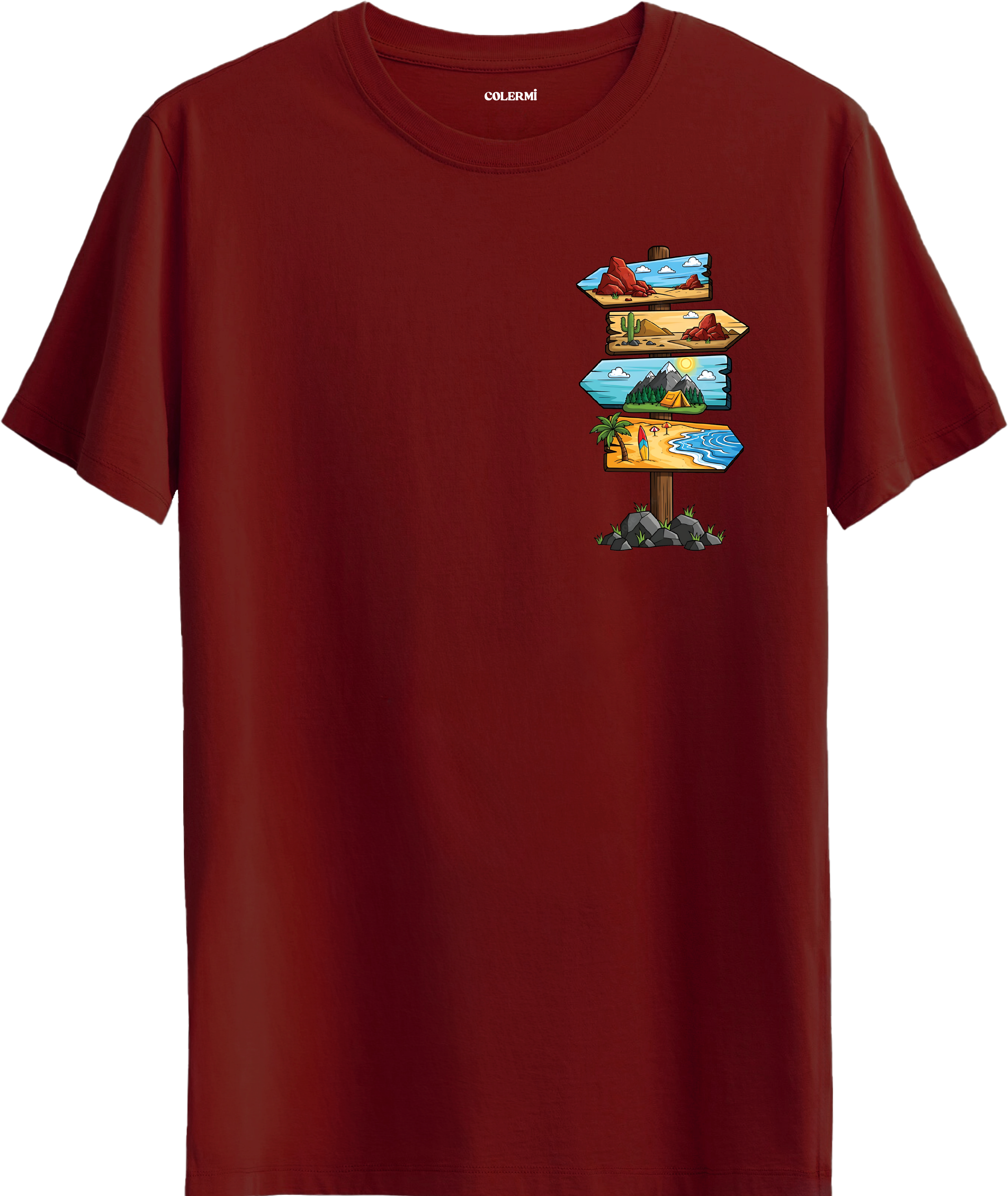 Adventure Yön Tabelası Baskılı Regular Tişört