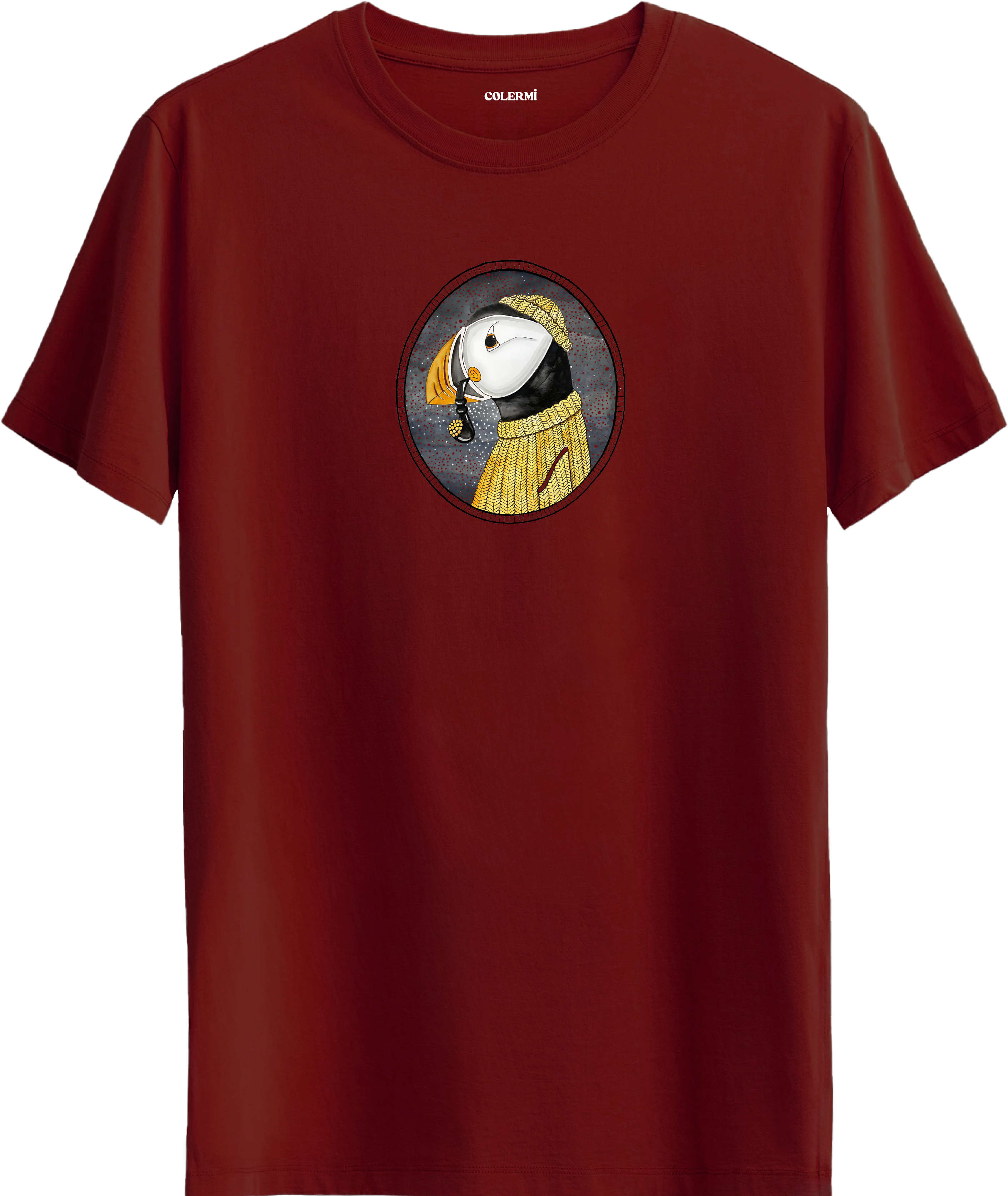Şık Puffin Baskılı Regular Tişört