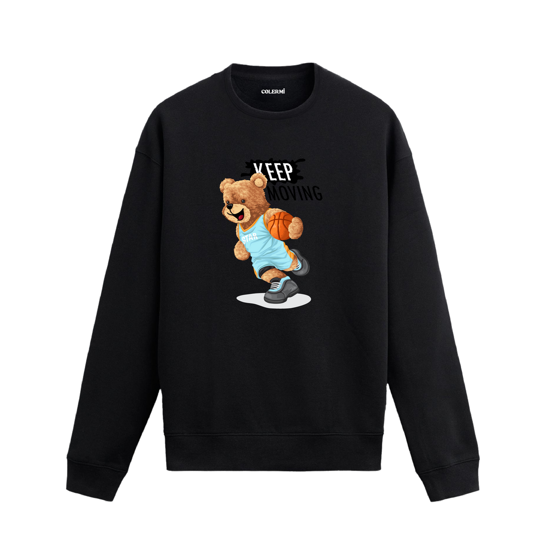 Ayıcık Baskılı Sweatshirt - Basketbolcu