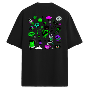 Neon Invasion Sırt Baskılı Oversize T-Shirt