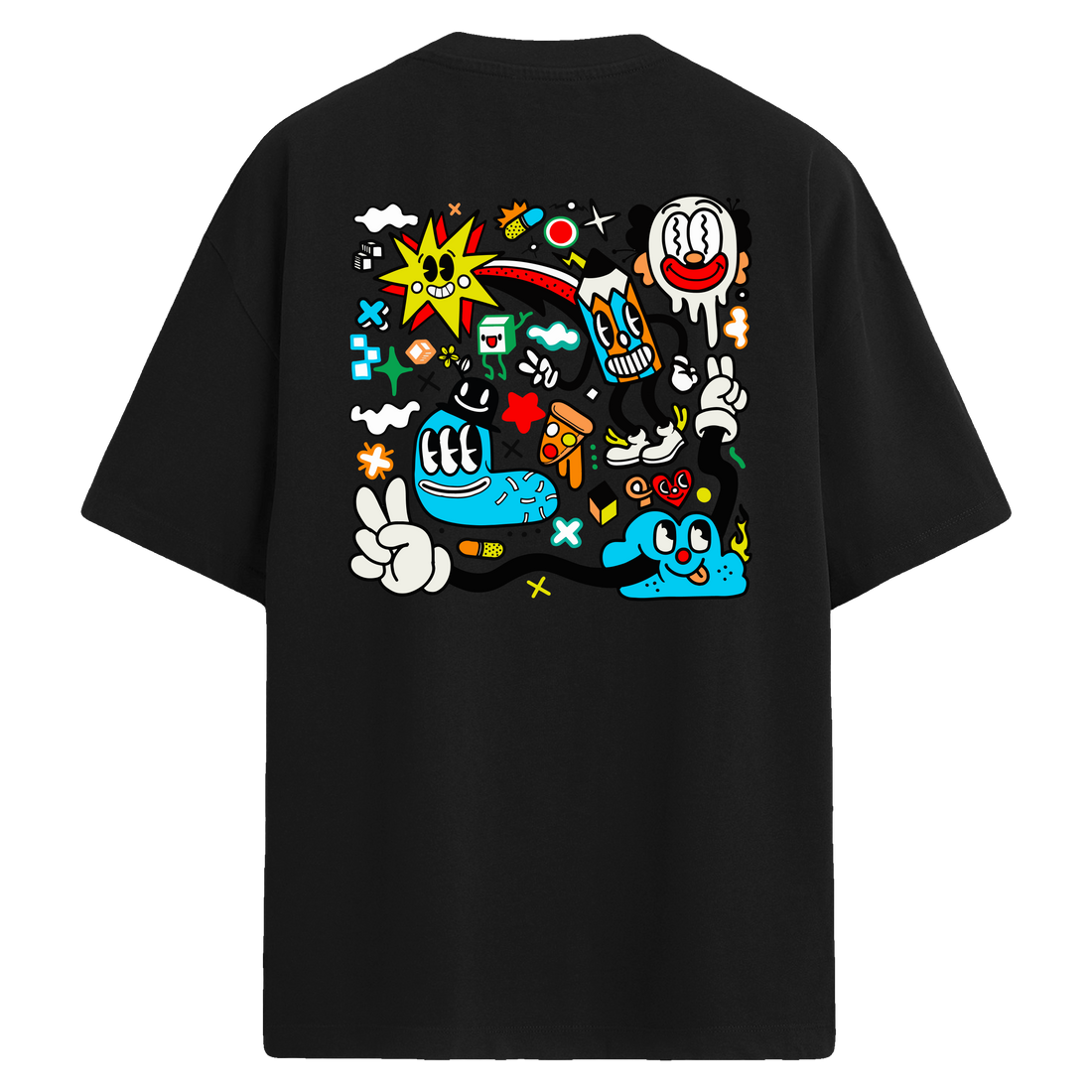 Street Pop Sırt Baskılı Oversize T-Shirt