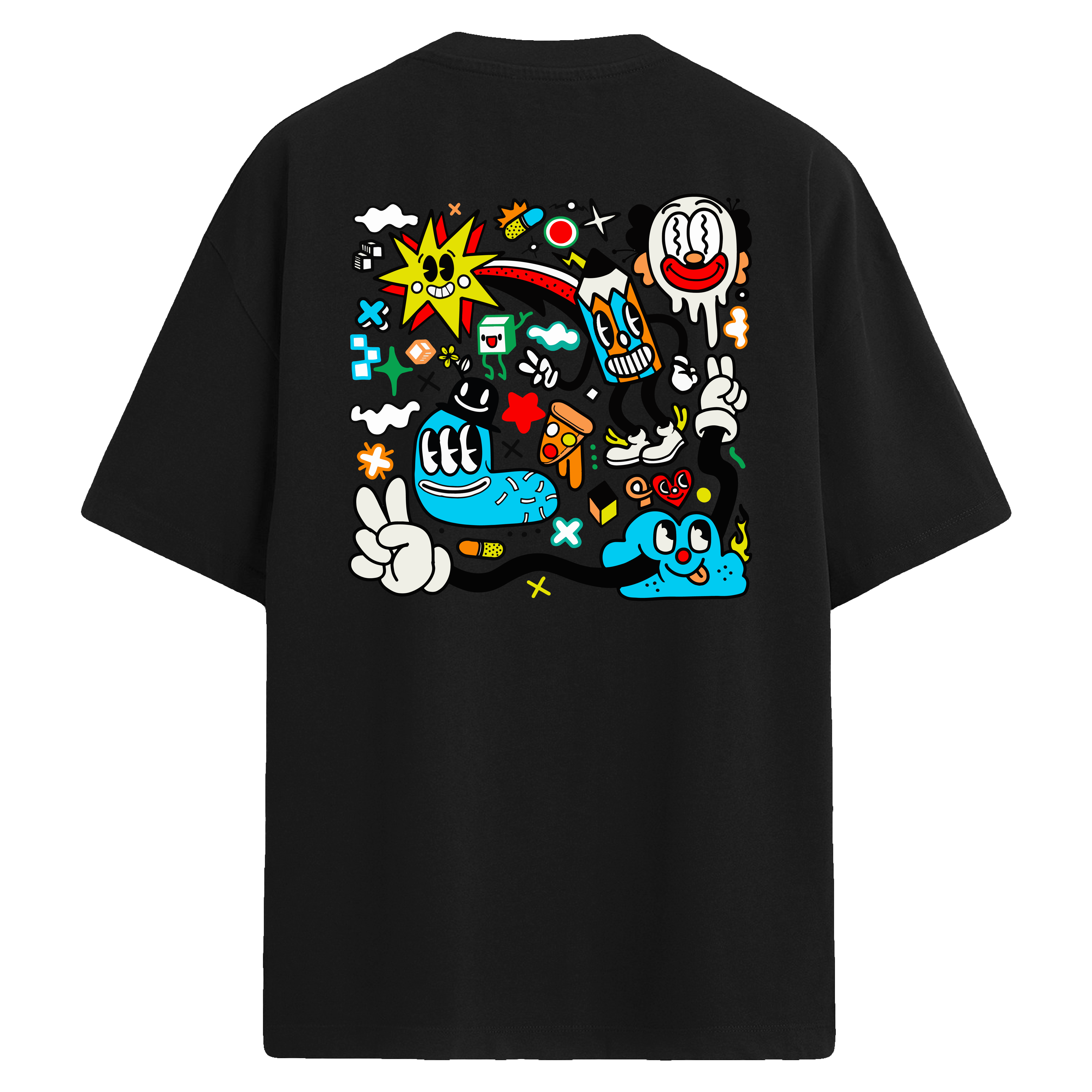 Street Pop Sırt Baskılı Oversize T-Shirt