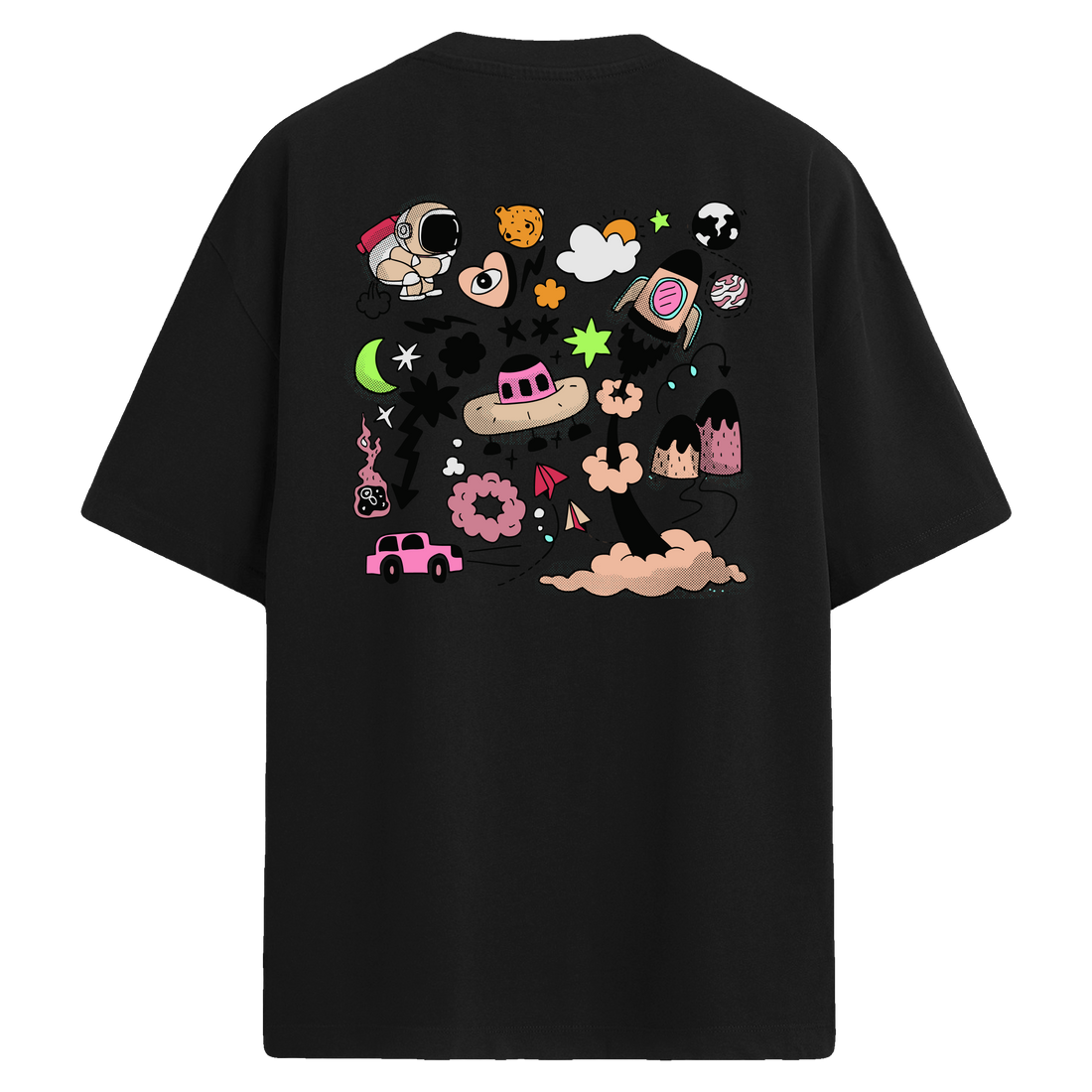 Dream Launch Sırt Baskılı Oversize T-Shirt