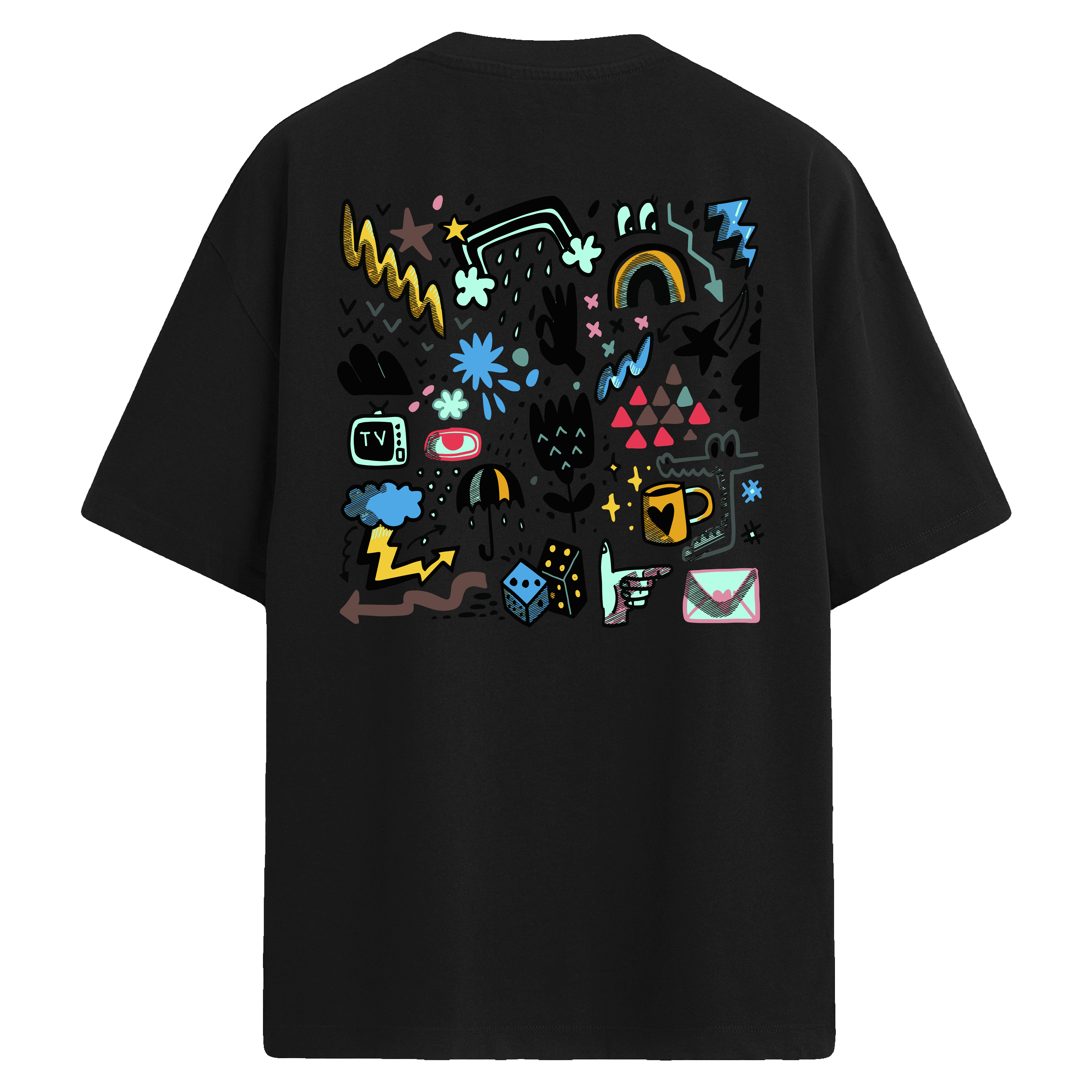 Symbol Rush Sırt Baskılı Oversize T-Shirt