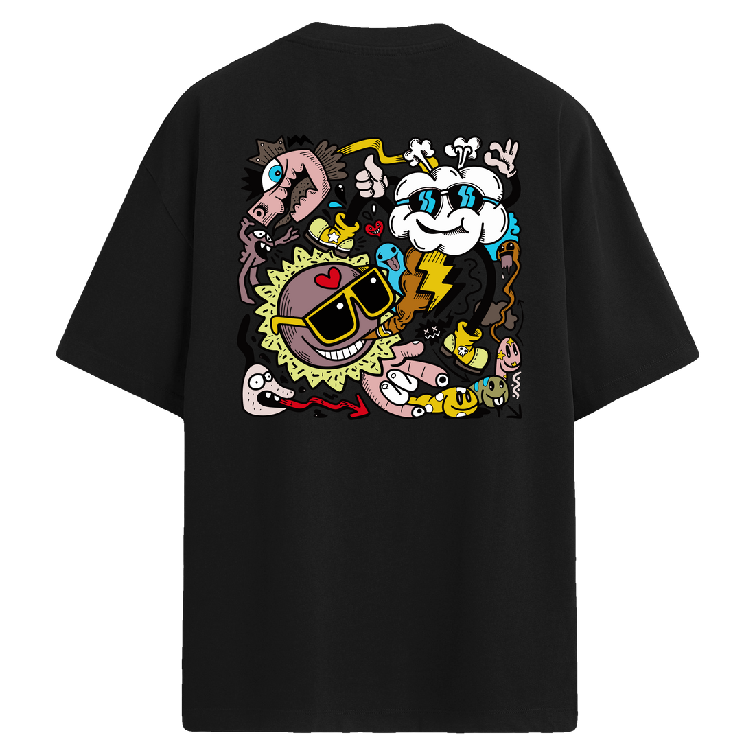 Funky Storm Sırt Baskılı Oversize T-Shirt