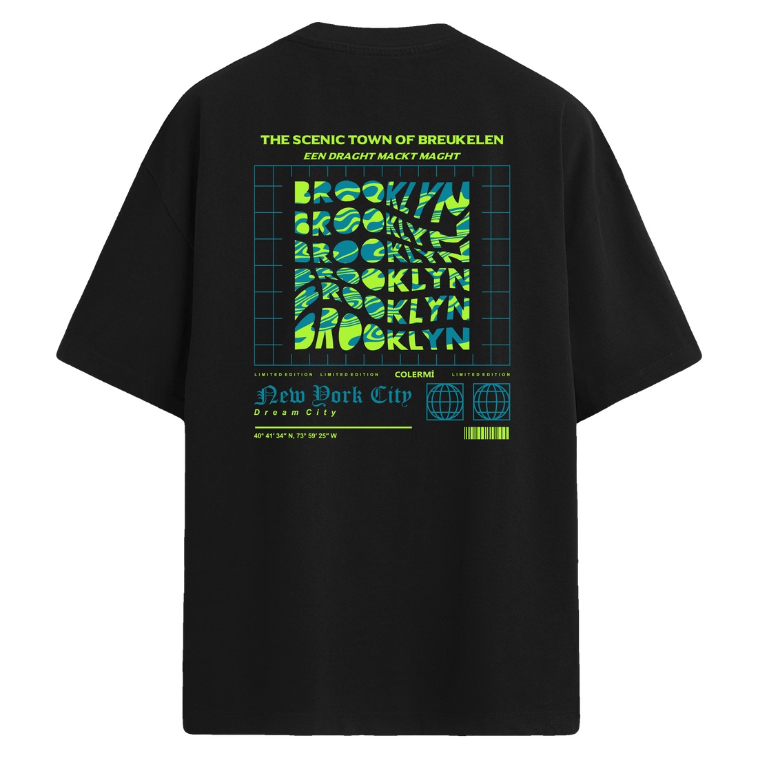 Brooklyn Sırt Baskılı Oversize T-Shirt