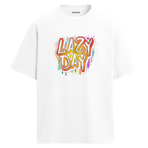 Lazy Day Oversize Unisex T-Shirt – Müzik Temalı
