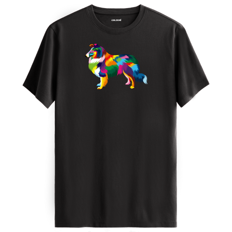 Elegant Collie Tee – Colorful Dog Art Shirt