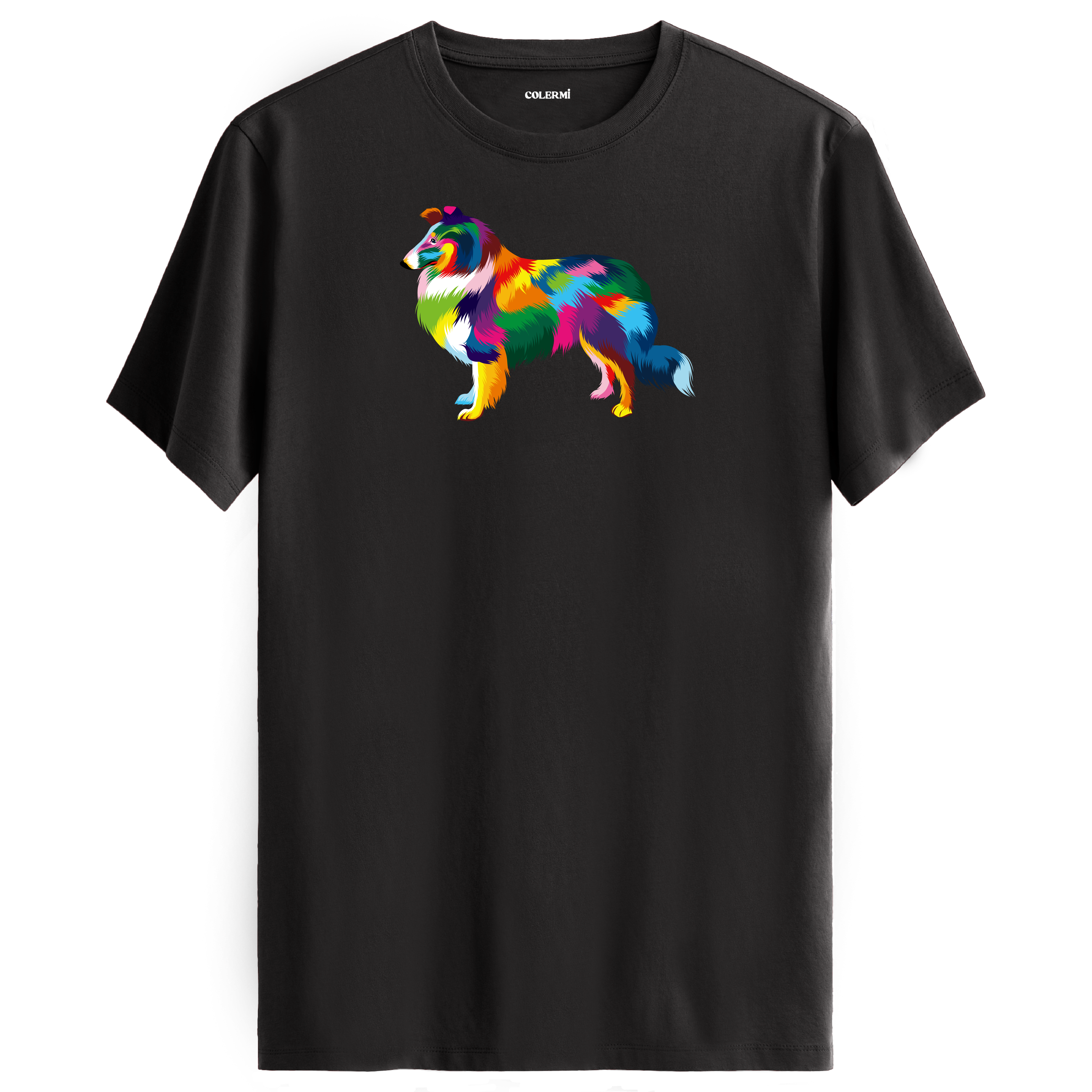 Elegant Collie Tee – Colorful Dog Art Shirt