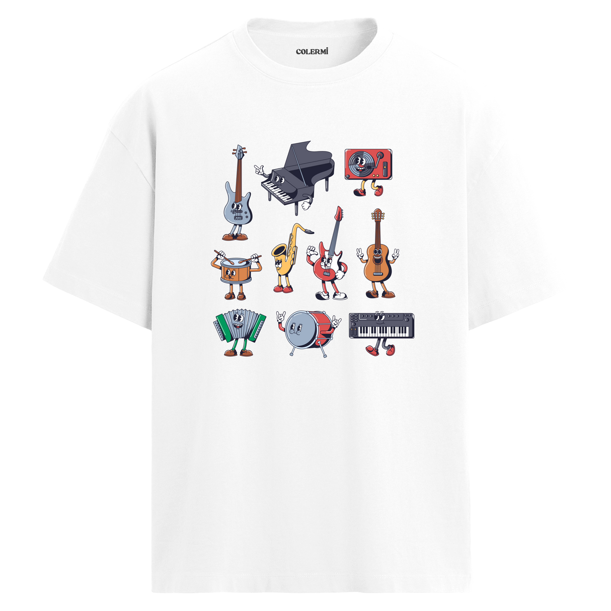 Enstrüman Karakterleri Oversize Unisex T-Shirt