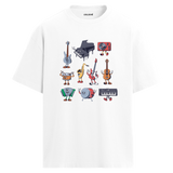 Enstrüman Karakterleri Oversize Unisex T-Shirt