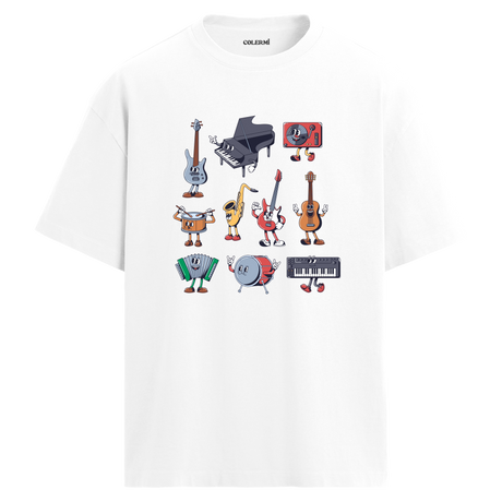 Enstrüman Karakterleri Oversize Unisex T-Shirt