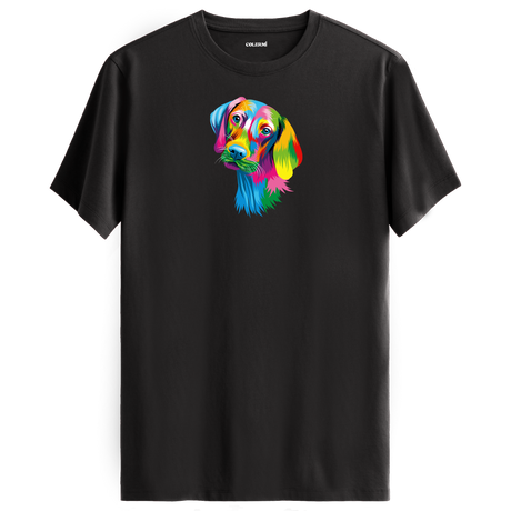 Köpek Baskılı T-Shirt - Renkli Vizsla Tasarımı