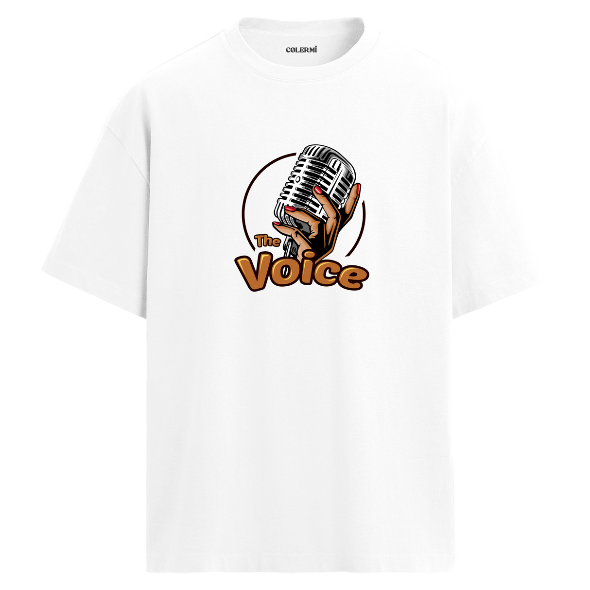 The Voice Mikrofon Tasarımlı T-Shirt – %100 Pamuk