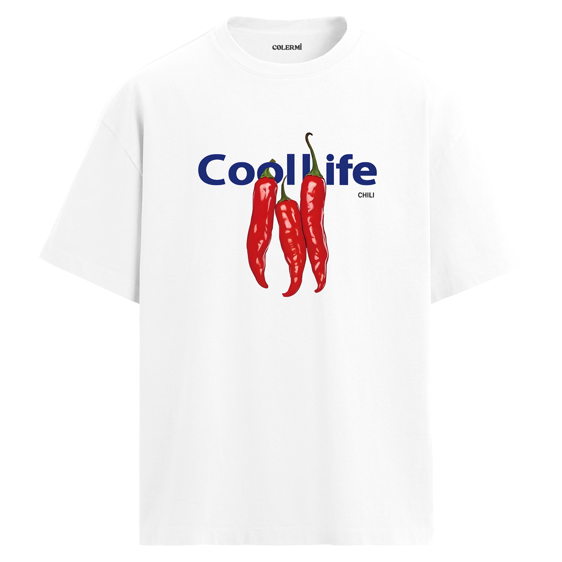 Cool Life Chili Tasarım Oversize Tişört detay | Colermi
