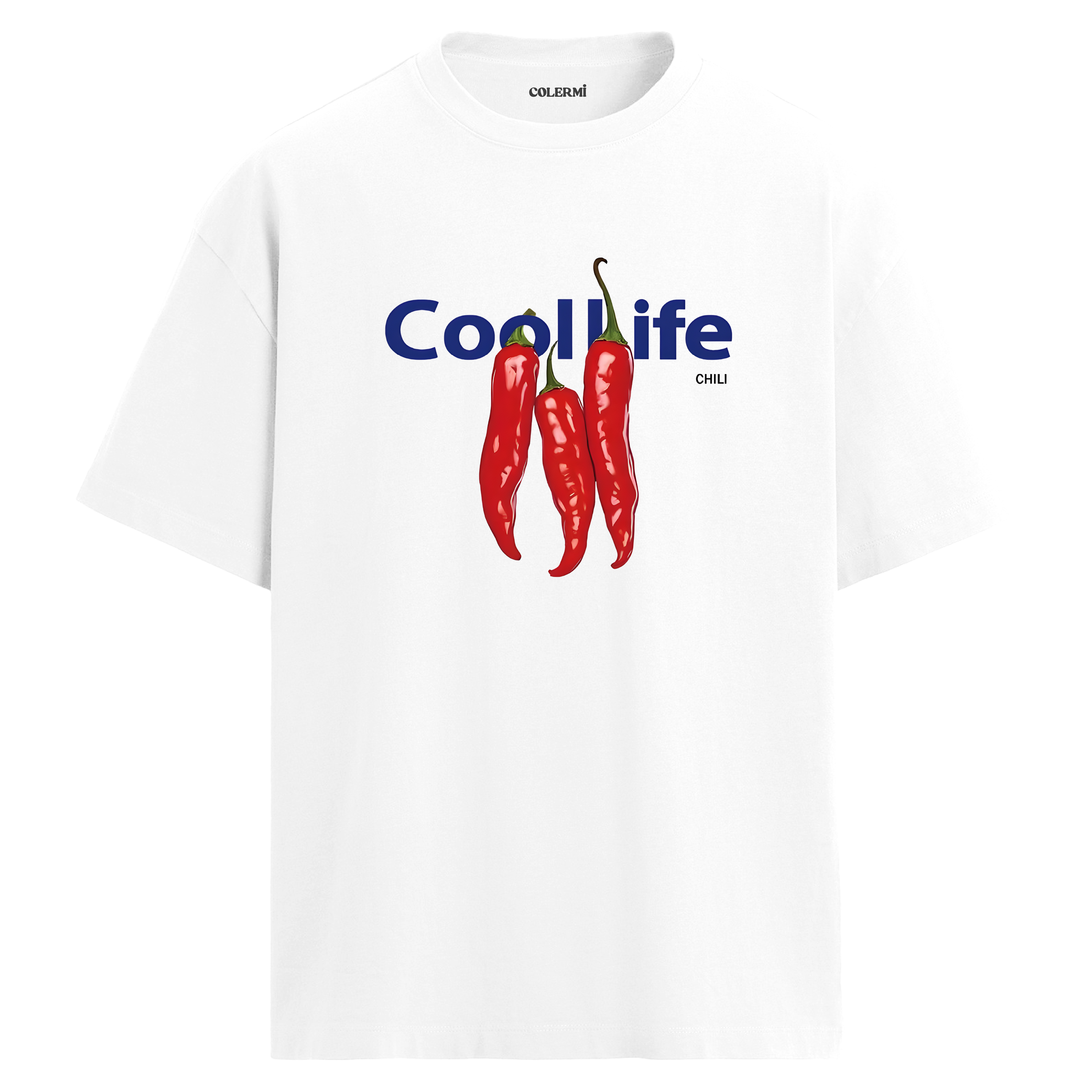 Cool Life Chili Tasarım Oversize Tişört detay | Colermi