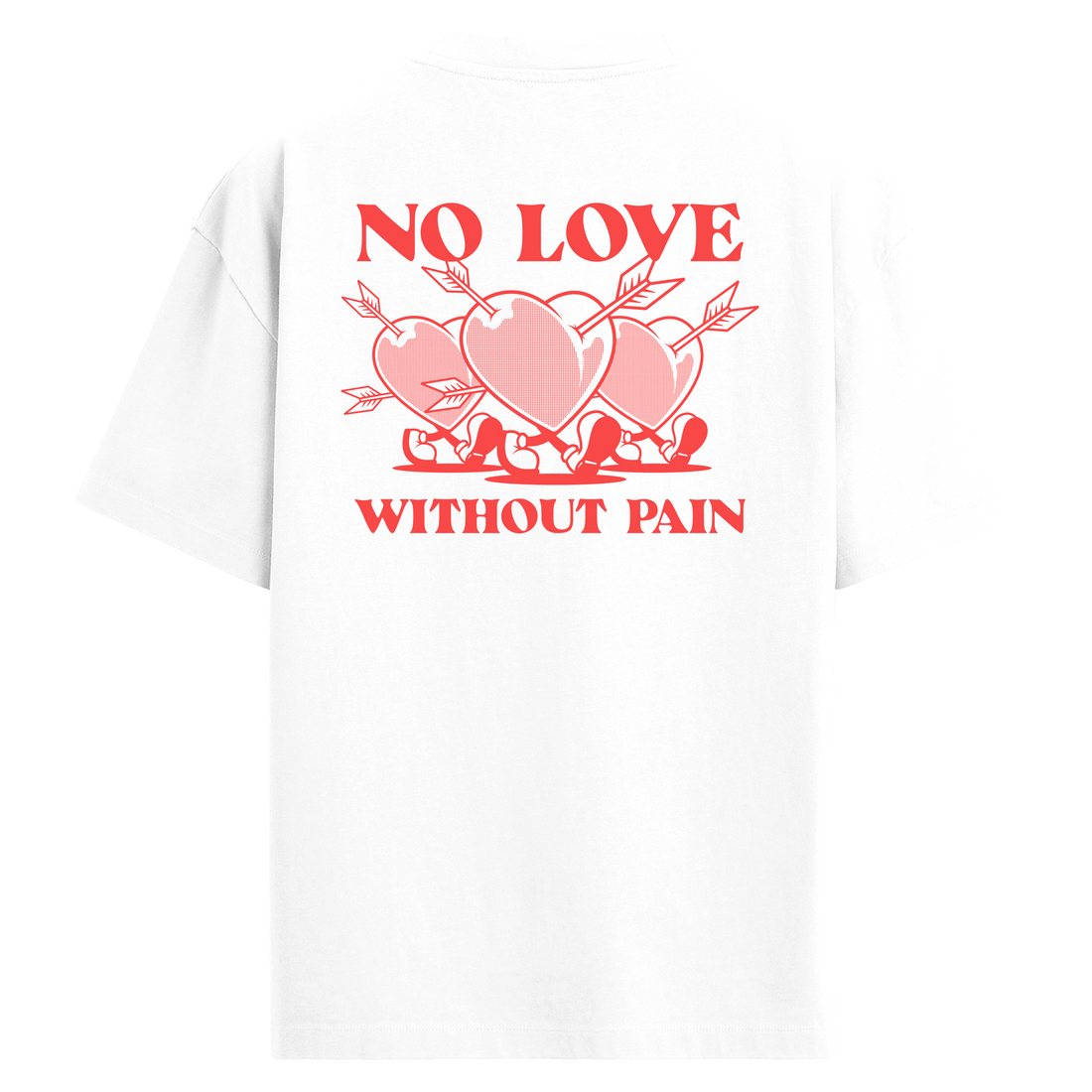 Between Love and Pain Sırt Baskılı Oversize T-Shirt