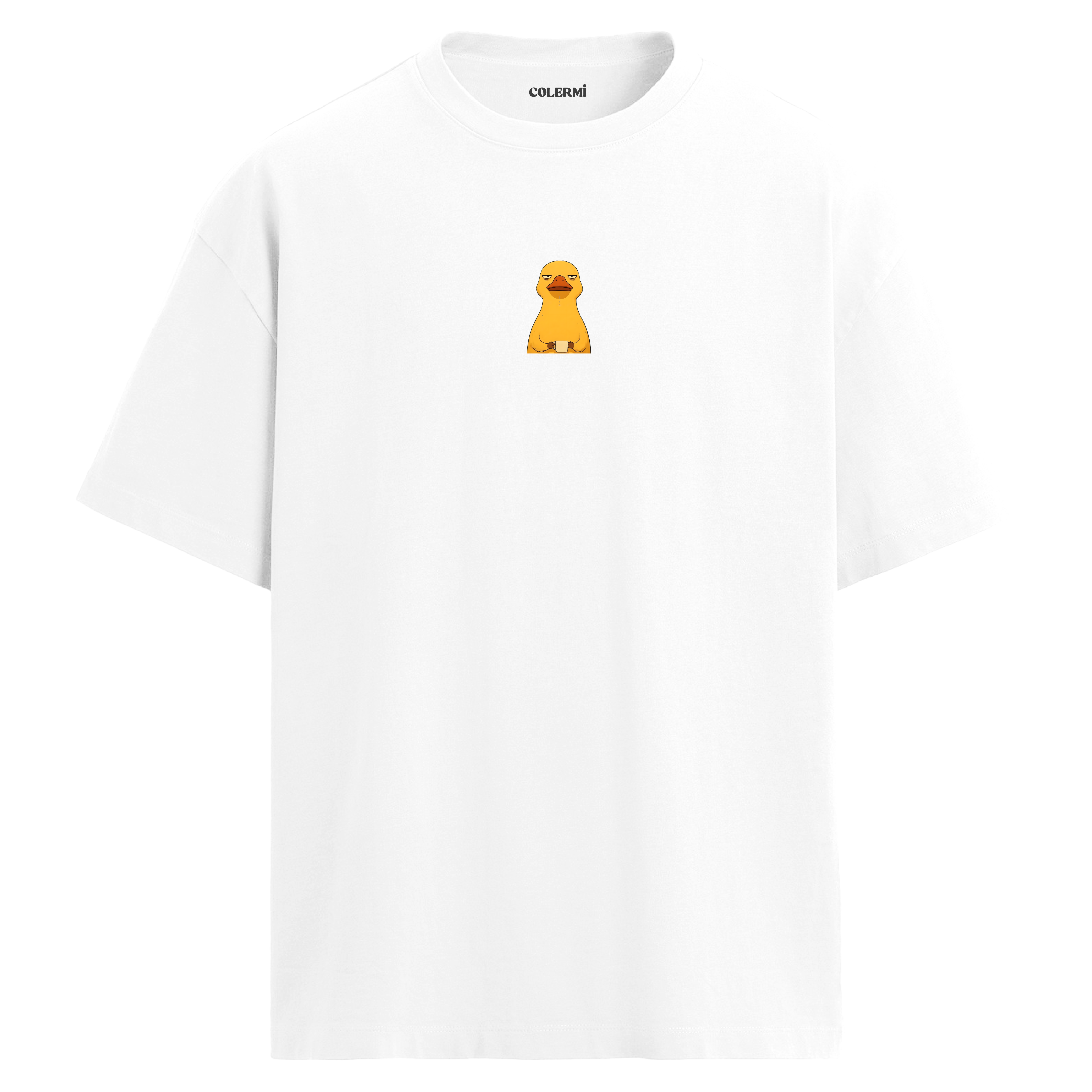 Minimal Sevimli Civciv Tasarım Oversize Tişört detay | Colermi