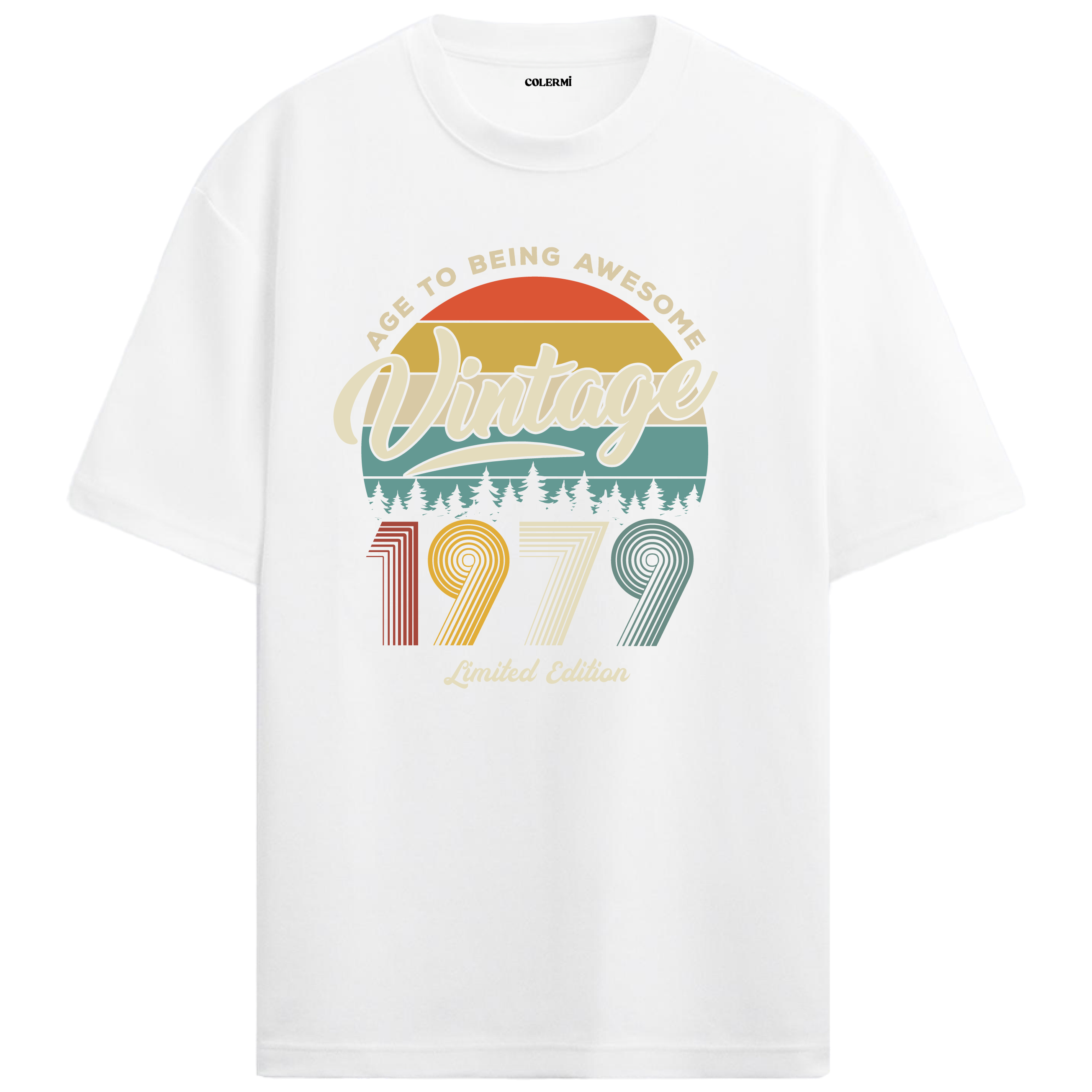1979 Nostalgia Oversized T-Shirt - Retro Nature Silhouette Design