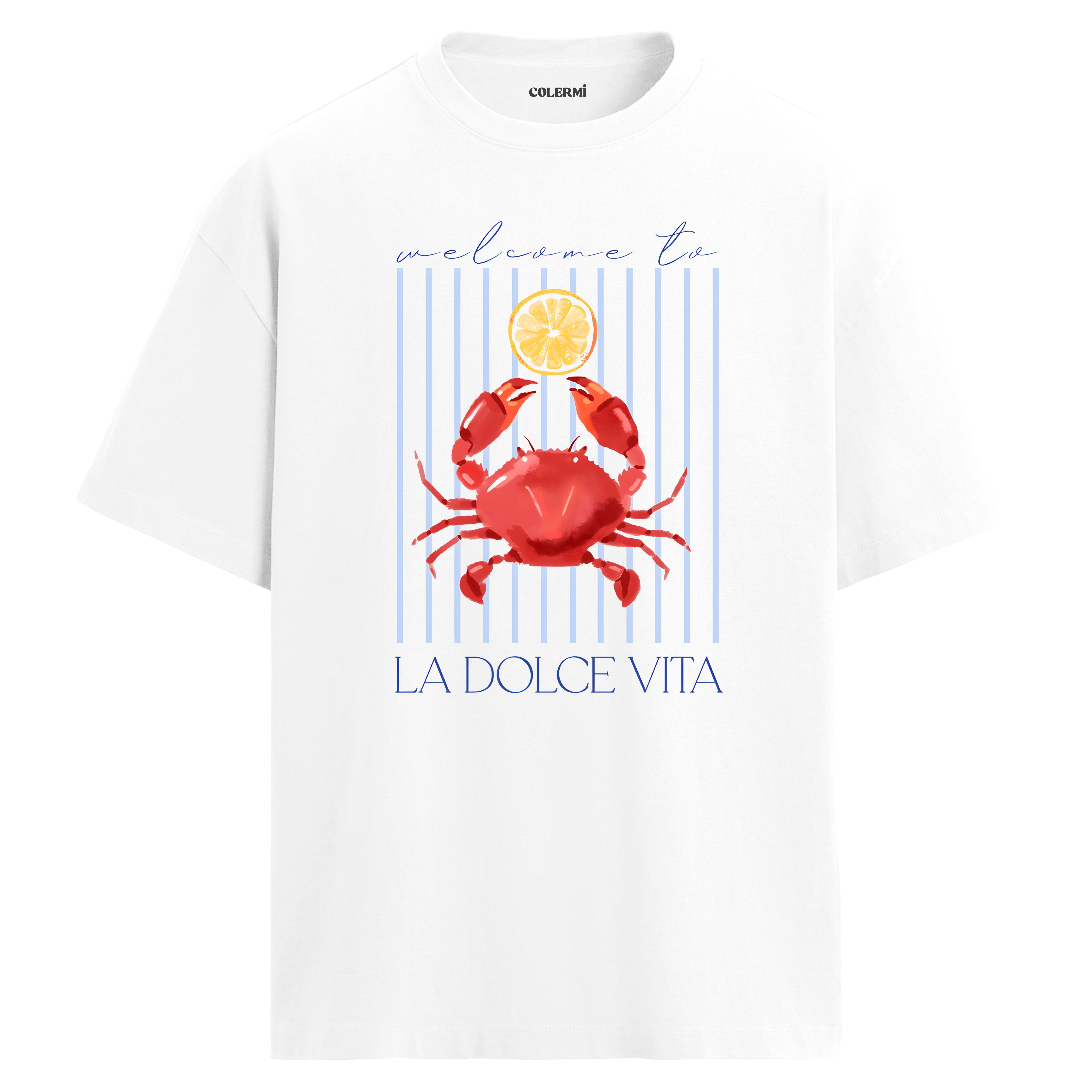 Yengeç Baskılı Oversize Tişört