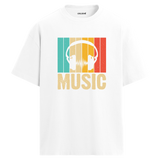 Retro Music Oversize Unisex T-Shirt – Müzik Temalı