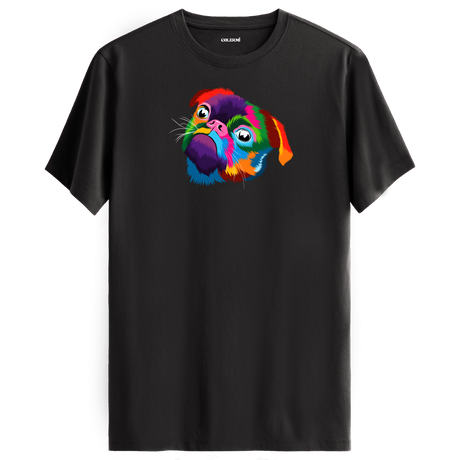Sad Pug Tee – Vibrant Pop Art Dog Shirt