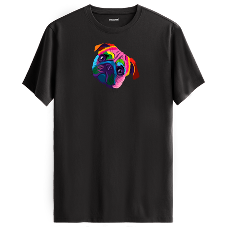 Colorful Pug Tee – Cute Dog Illustration Shirt