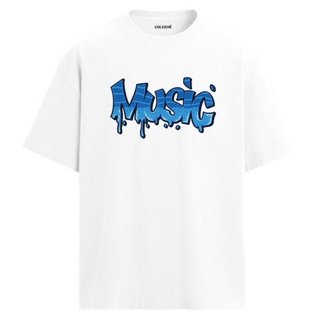 Graffiti Music Oversize Unisex T-Shirt – Müzik Temalı