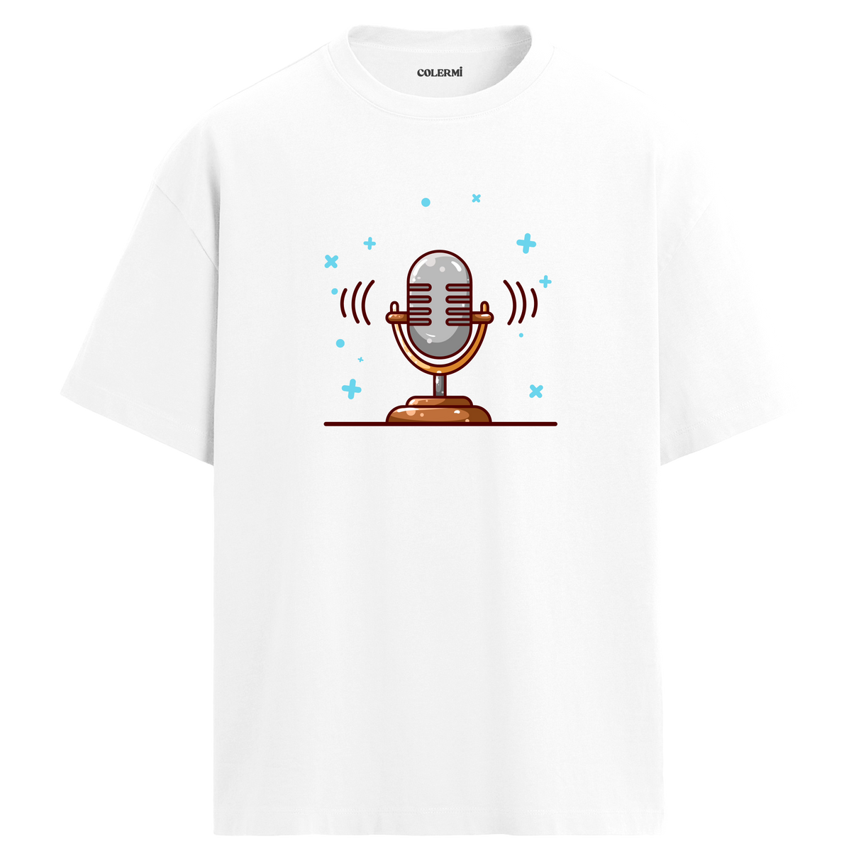 Retro Mic Sound T-Shirt – %100 Pamuk