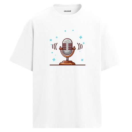 Retro Mic Sound T-Shirt – %100 Pamuk