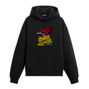 Kırmızı Bereli Karga Tasarım Hoodie