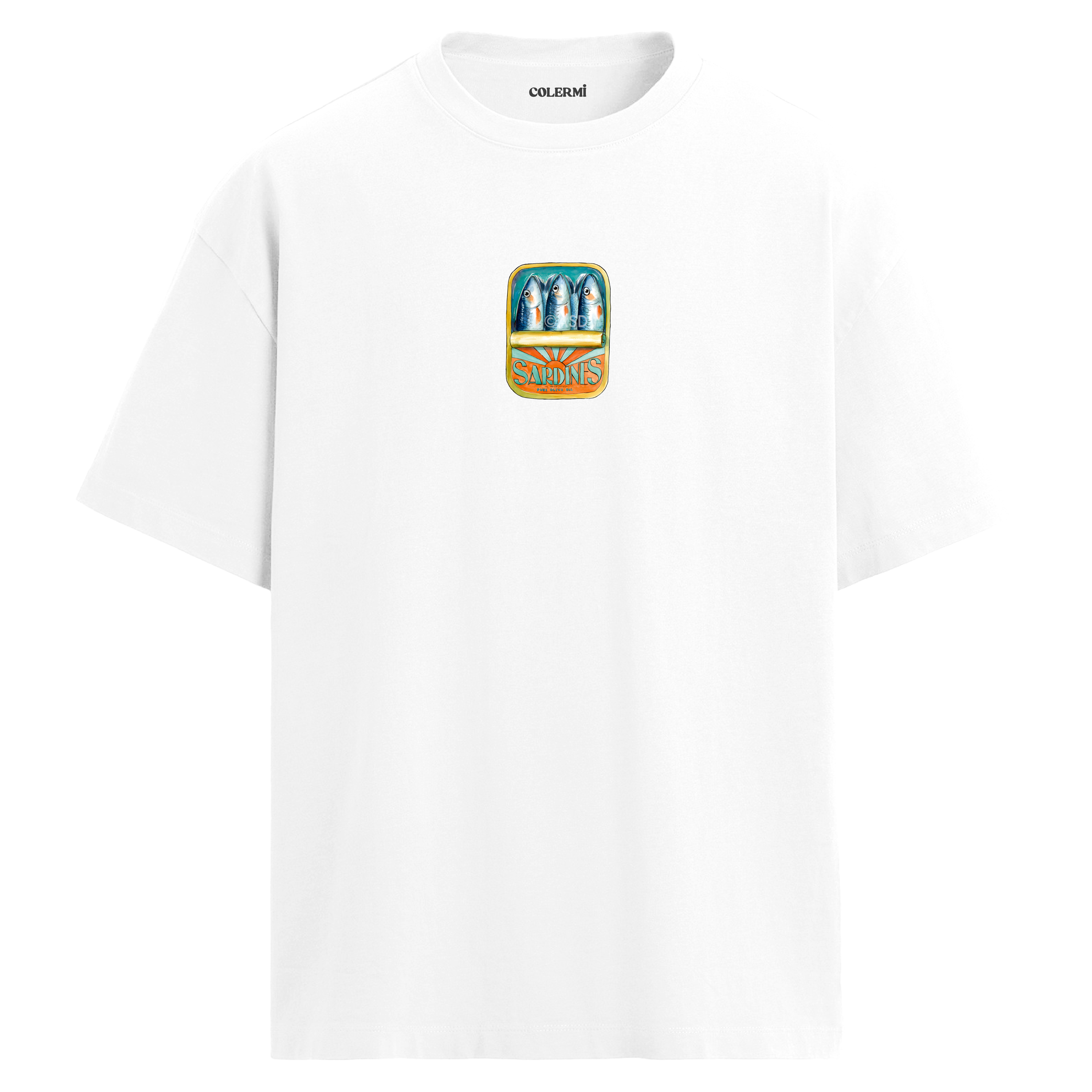 Sardines Retro Oversize Tişört detay | Colermi