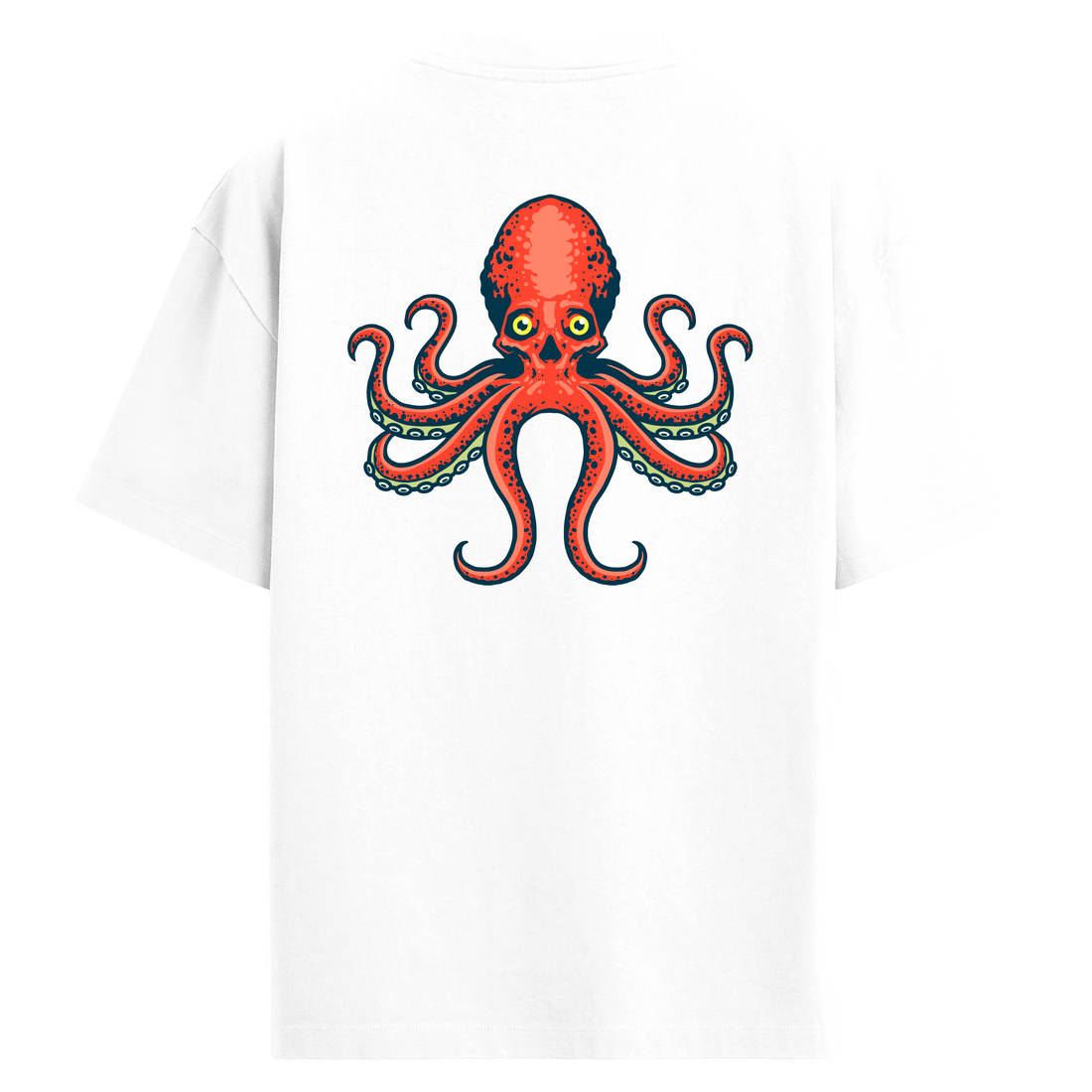 Octopus Sırt Baskılı Oversize T-Shirt