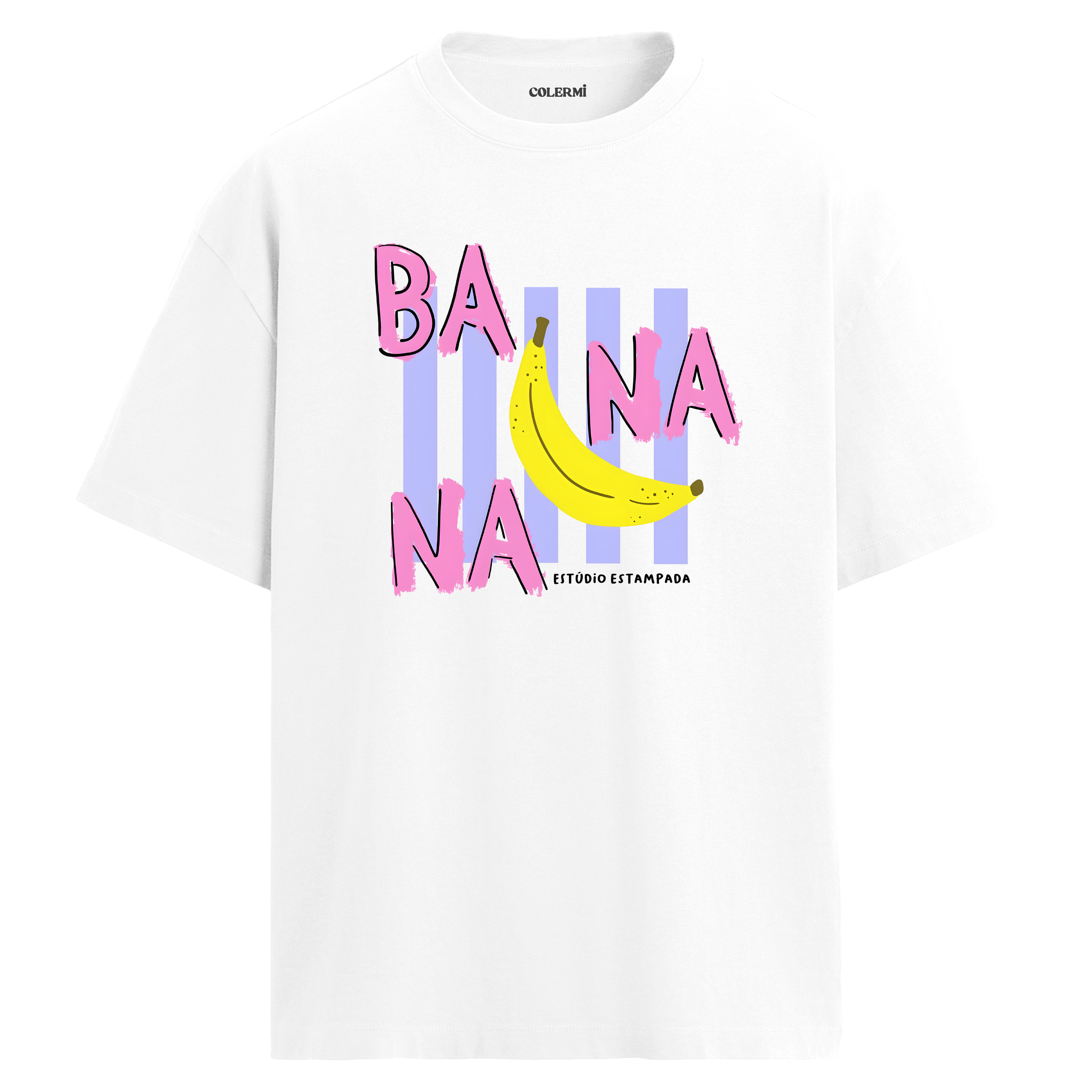 Muz Baskılı Eğlenceli Oversize Tişört