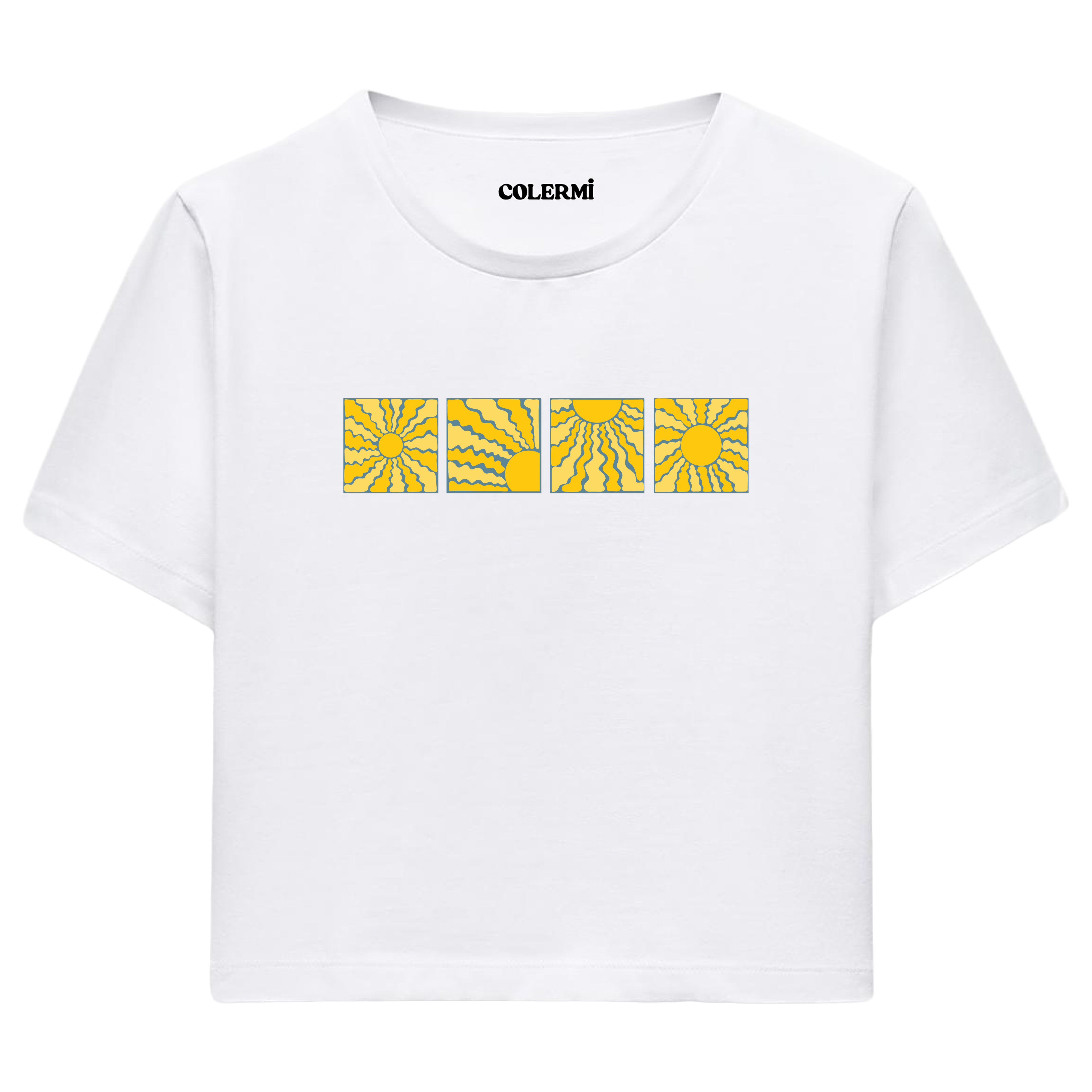 Colermi Güneş Desenli Crop Top Tişört
