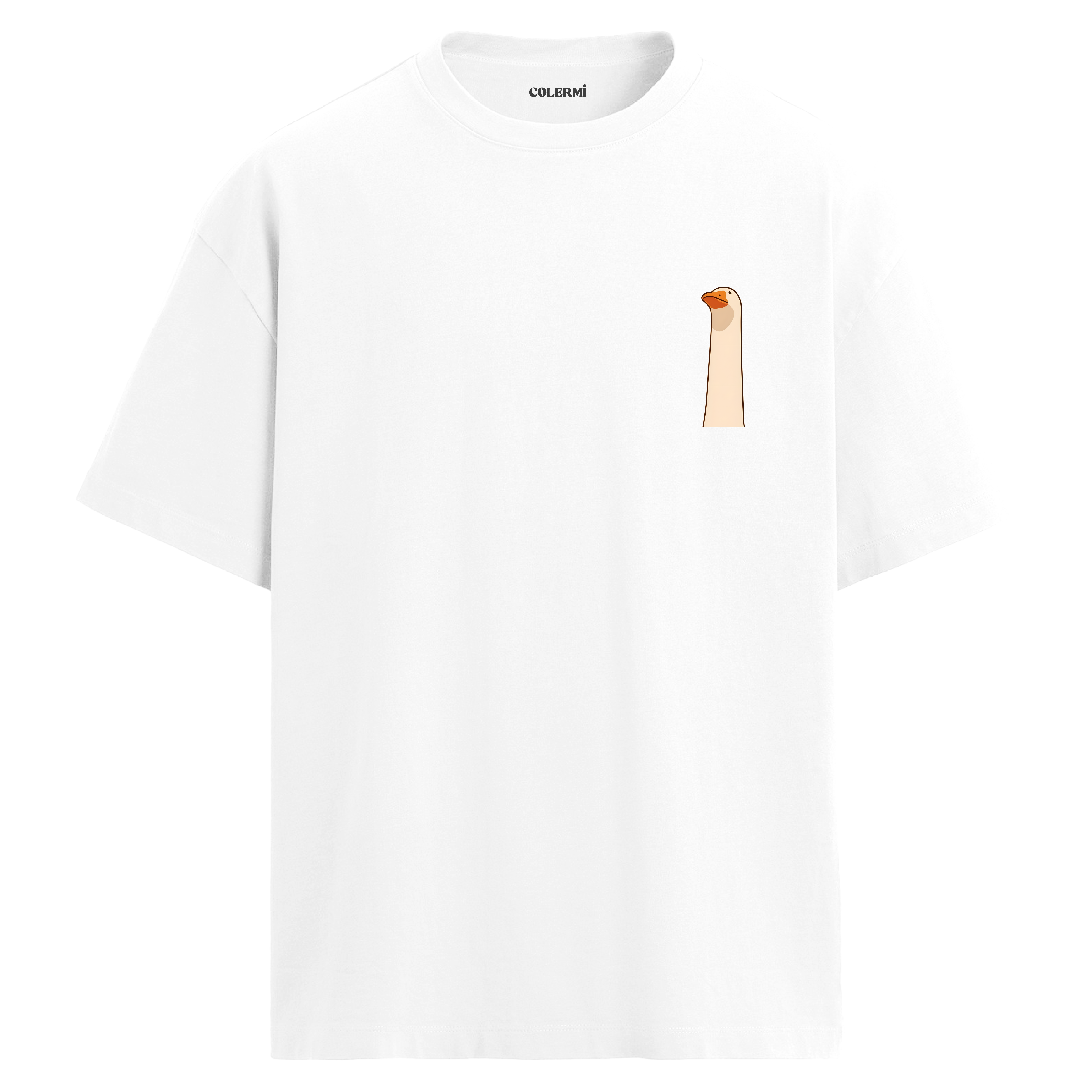 Minimal Kaz Çizim Tasarım Oversize Tişört detay | Colermi
