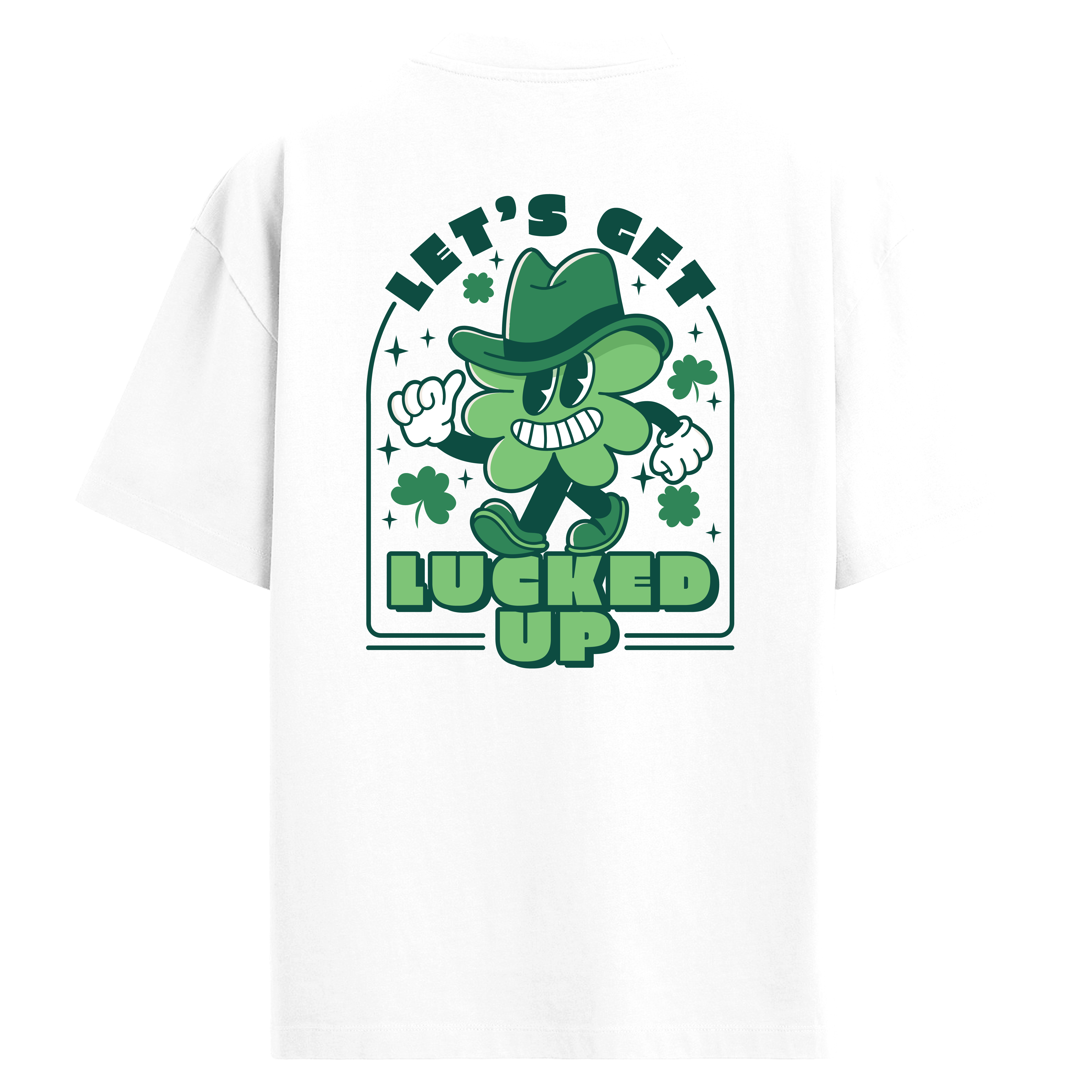 Şanslı Yonca Sırt Baskılı Oversize T-Shirt