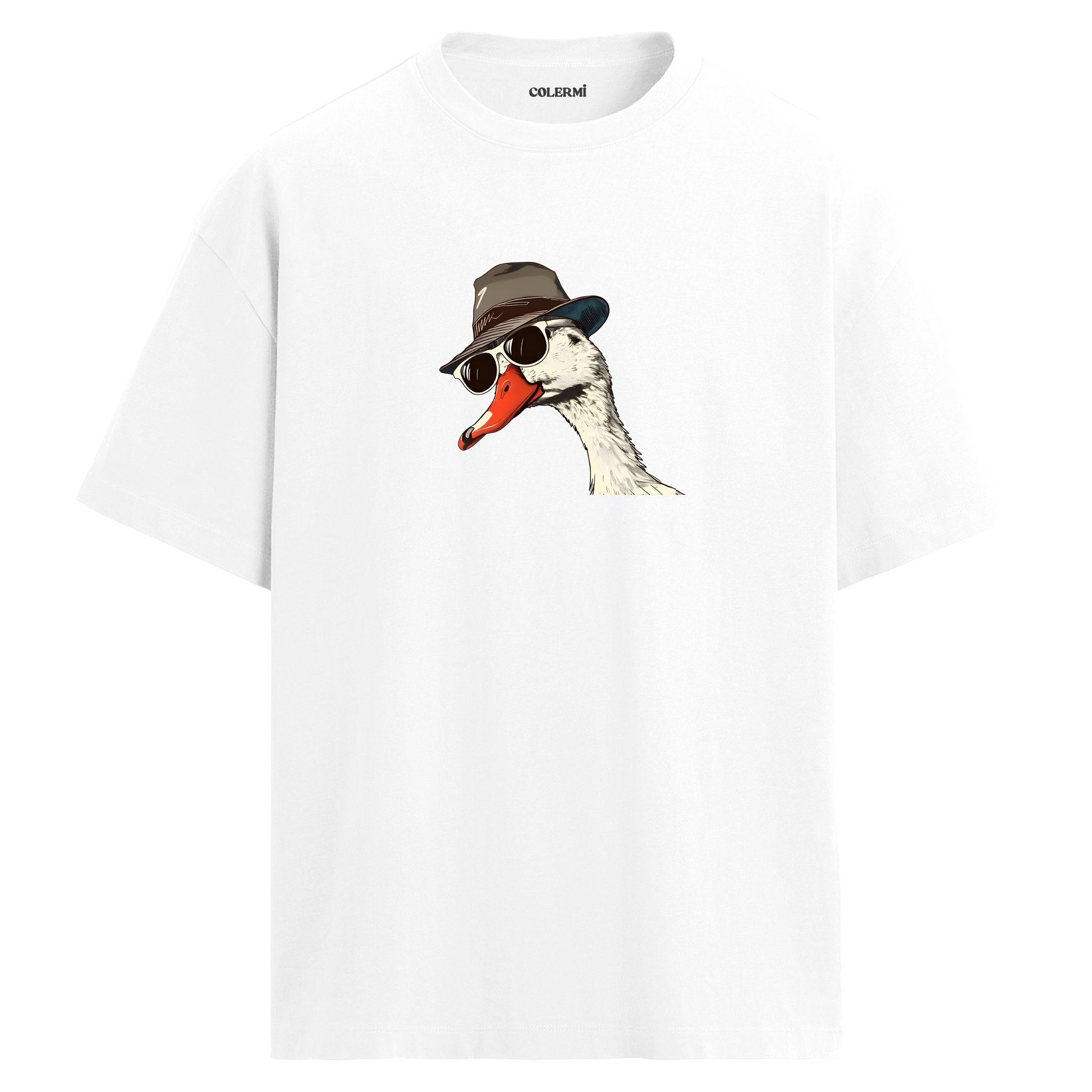 Cool Duck Şapkalı Tasarım Oversize Tişört detay | Colermi