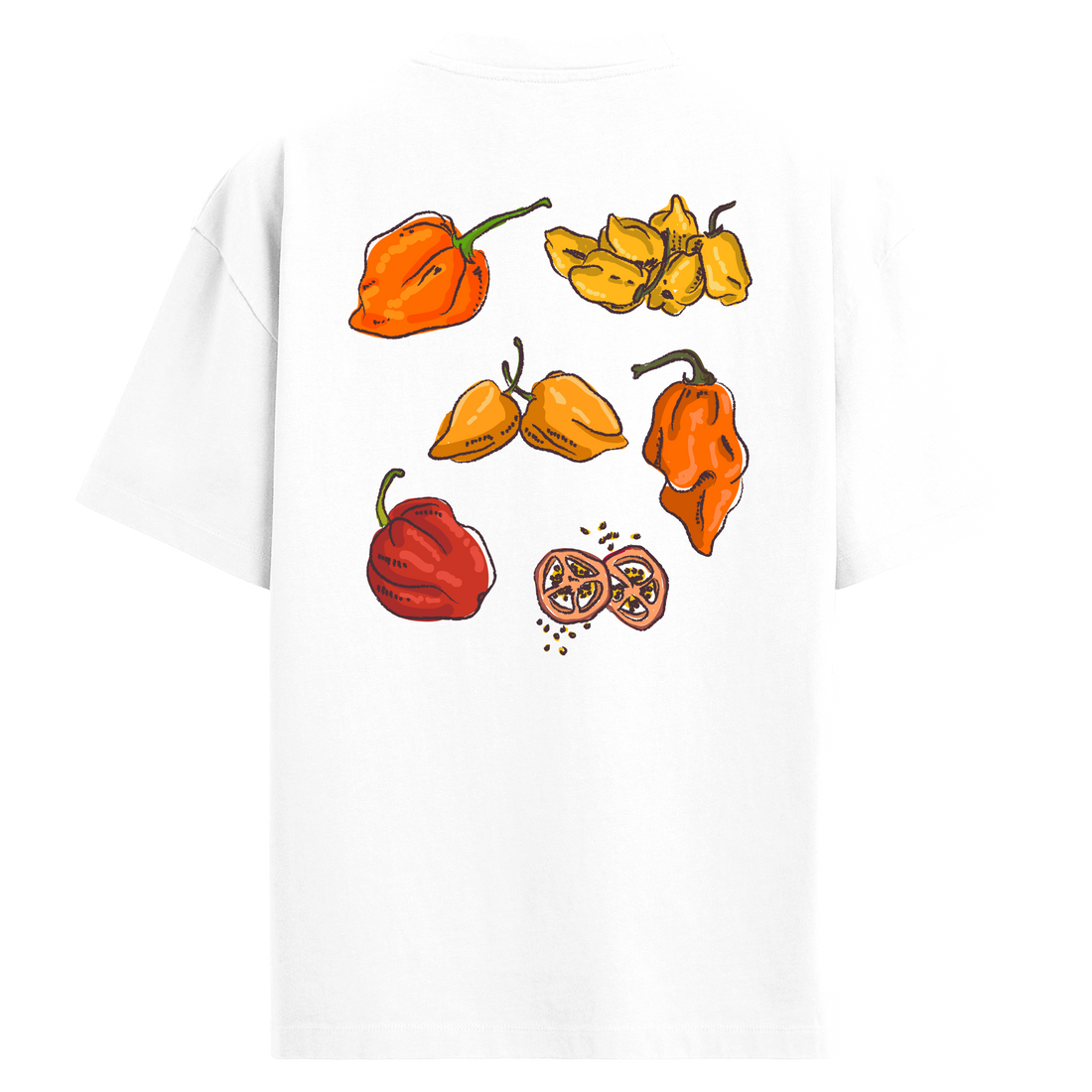 Habanero Biber Baskılı Oversize Tişört