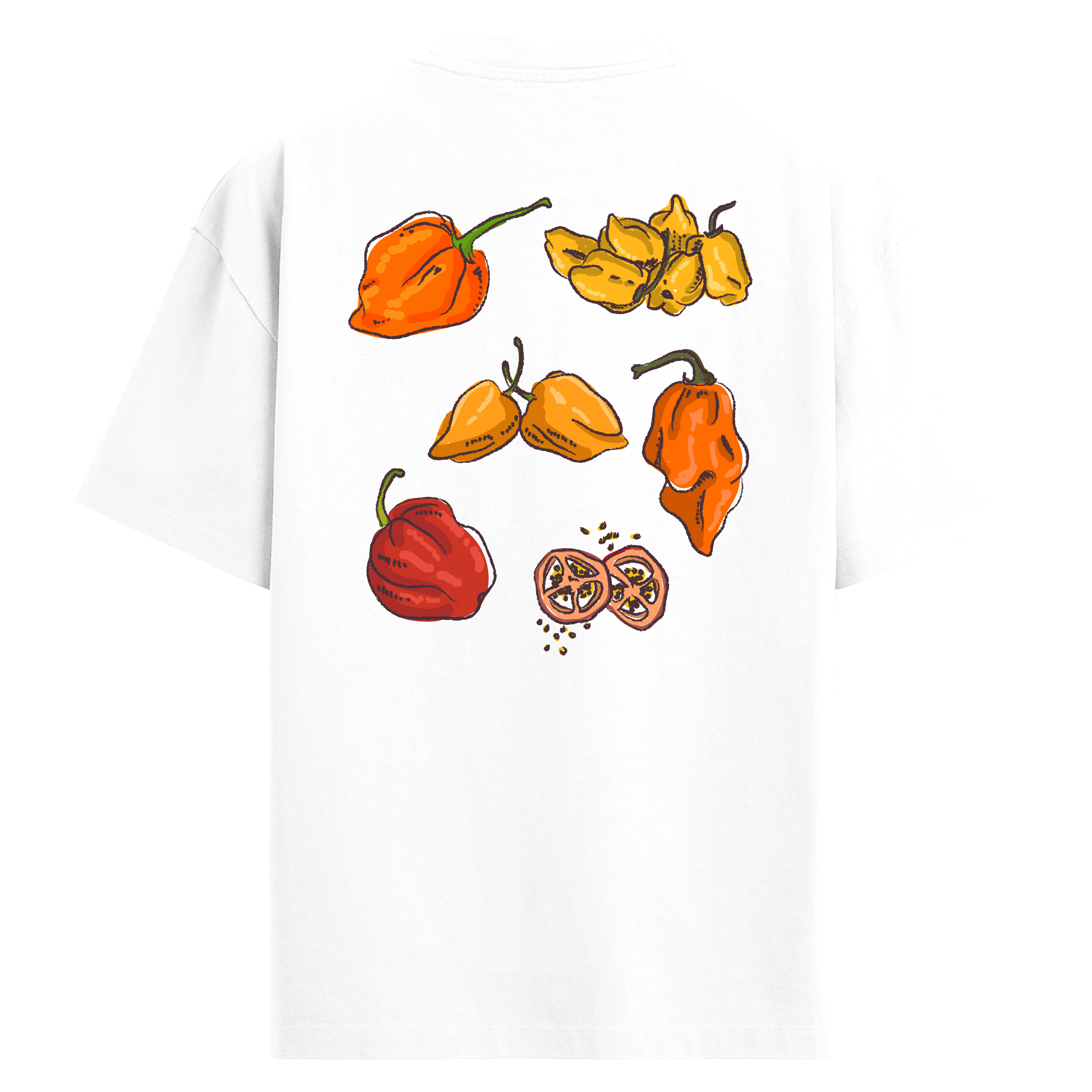 Habanero Biber Baskılı Oversize Tişört