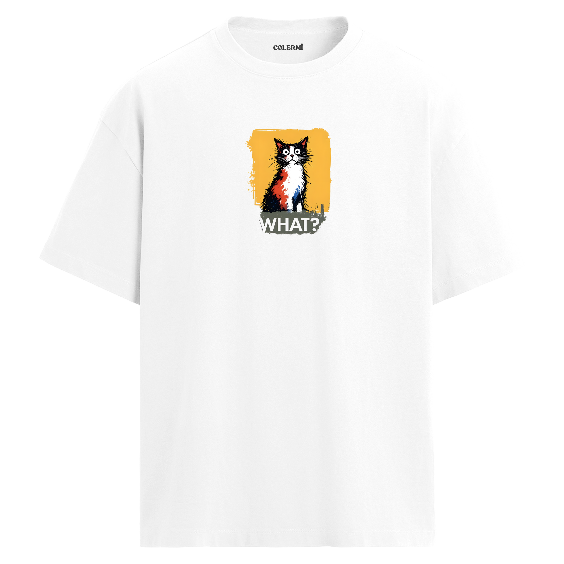 Şaşkın Kedi Oversize Tişört detay | Colermi