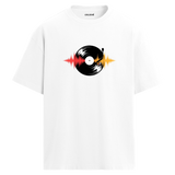 Vinyl Vibes Oversize Unisex T-Shirt – Müzik Temalı