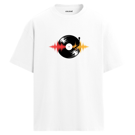 Vinyl Vibes Oversize Unisex T-Shirt – Müzik Temalı