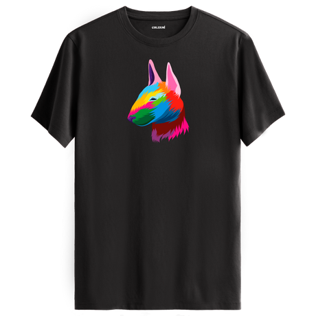 Colorful Bull Terrier Tee – Artistic Dog Print Shirt