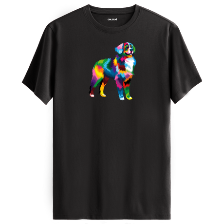 Vibrant Border Collie Tee – Artistic Dog Tee for Pet Lovers