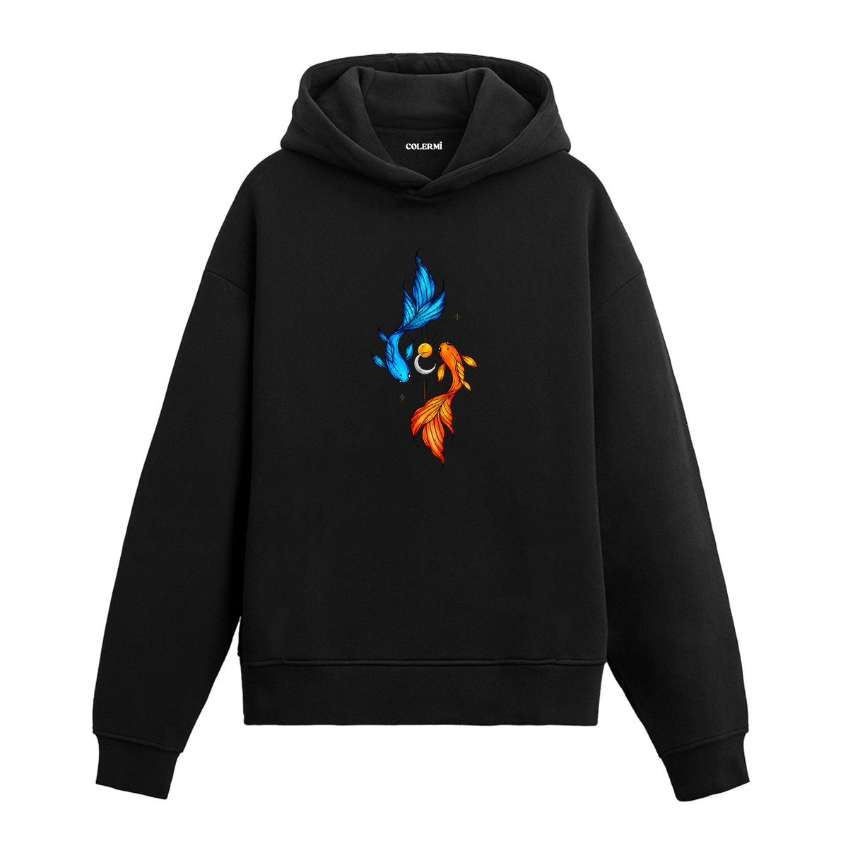 Ay Işığında Koi Balıkları Tasarım Hoodie