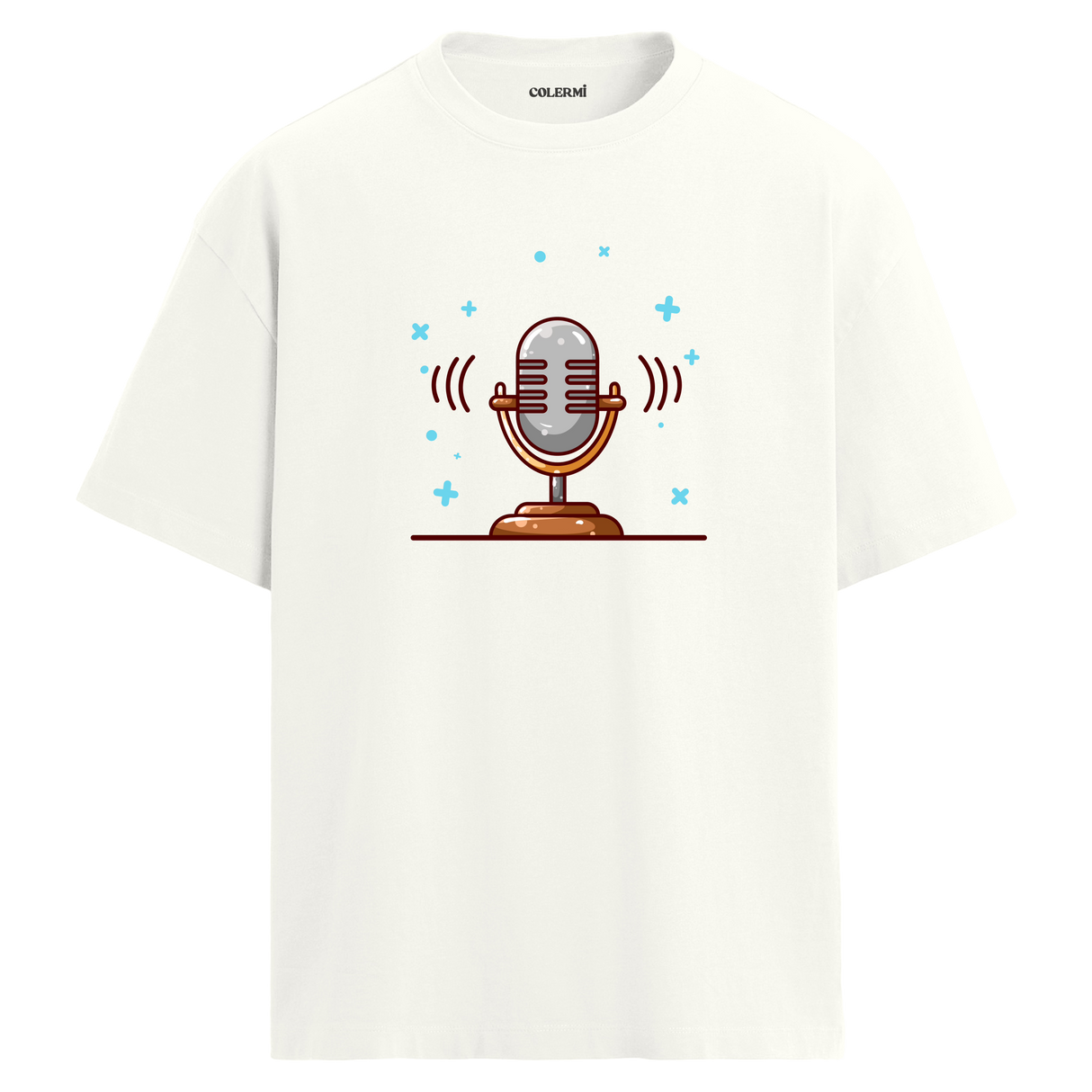 Retro Mic Sound T-Shirt – %100 Pamuk